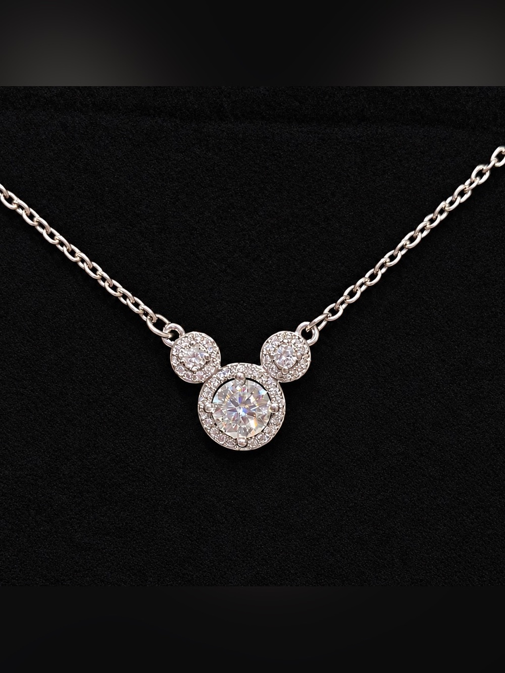 1 CT Moissanite Mickey-Style Pendant Necklace
